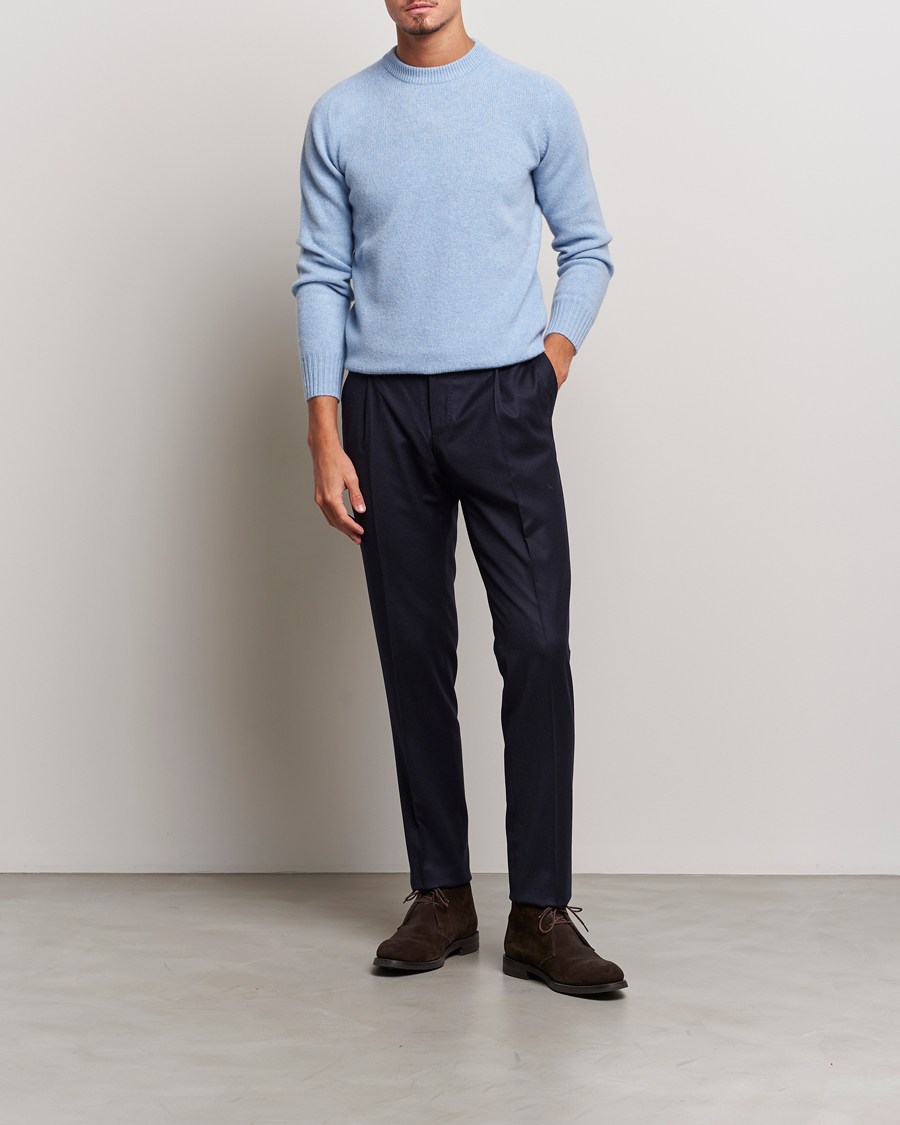 Herren | Pullover | Altea | Wool/Cashmere Crew Neck Pullover Light Blue