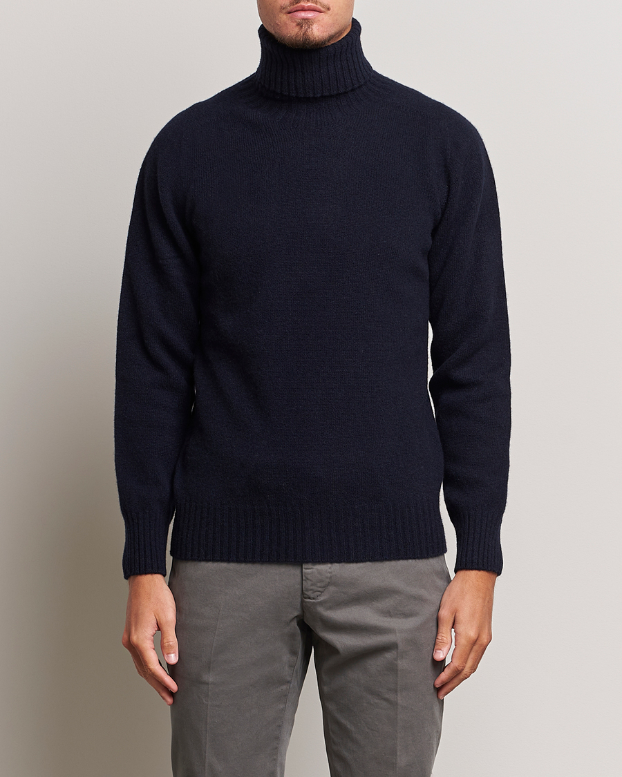 Herren | Pullover | Altea | Wool/Cashmere Crew Neck Rollneck Navy