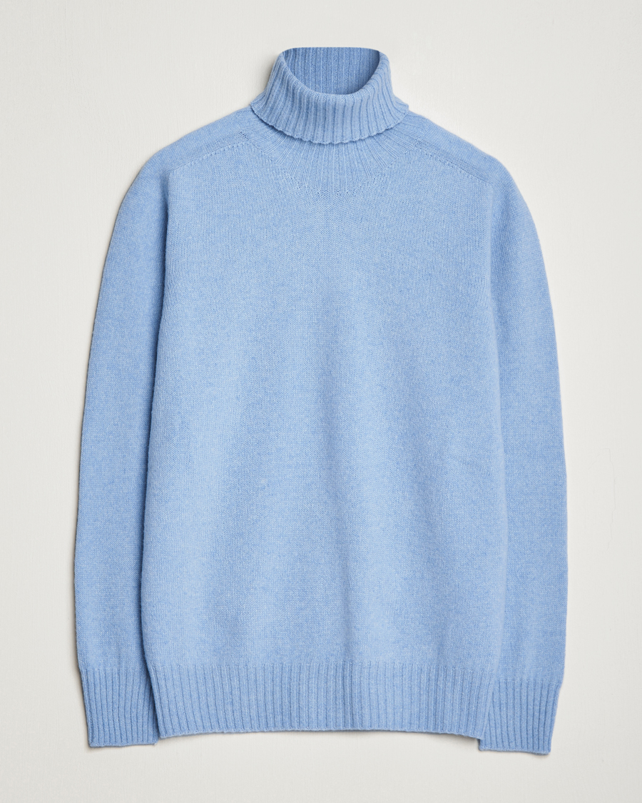 Herren | Pullover | Altea | Wool/Cashmere Crew Neck Rollneck Light Blue