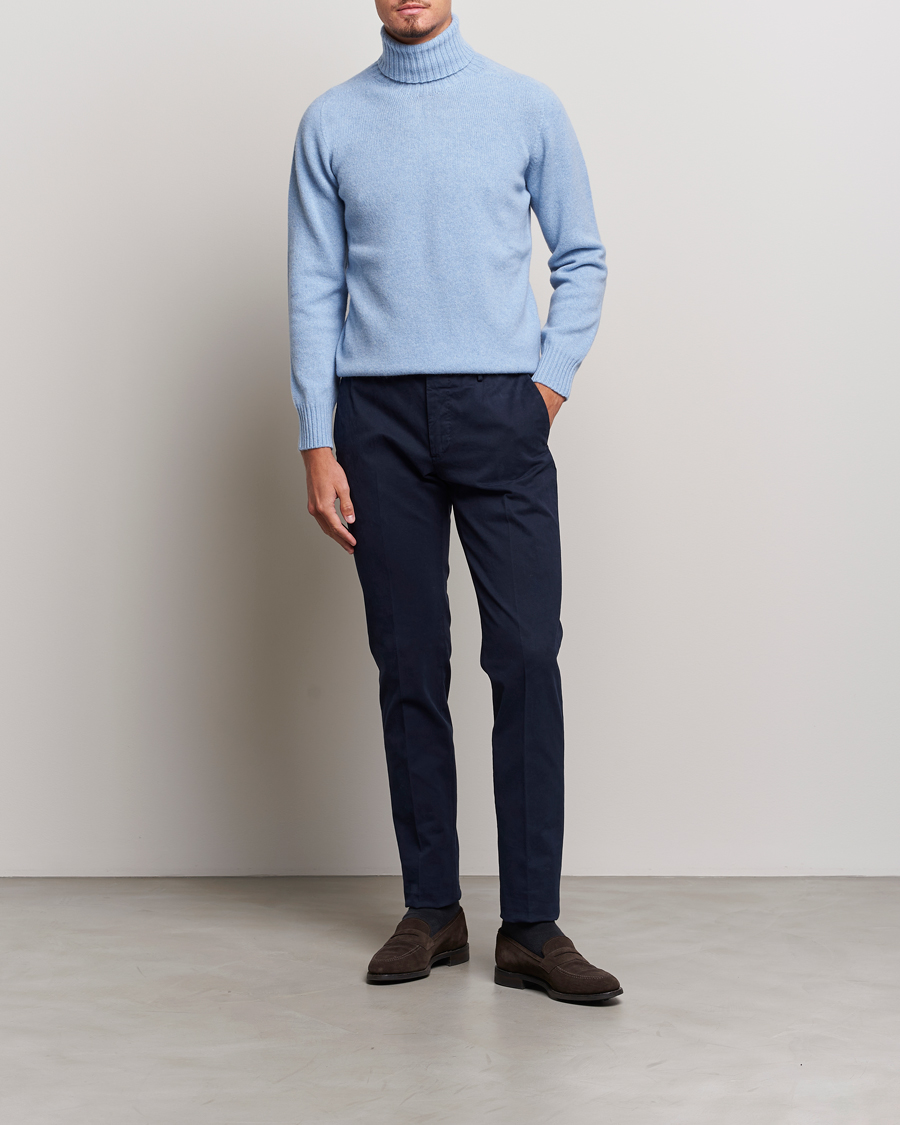 Herren | Pullover | Altea | Wool/Cashmere Crew Neck Rollneck Light Blue