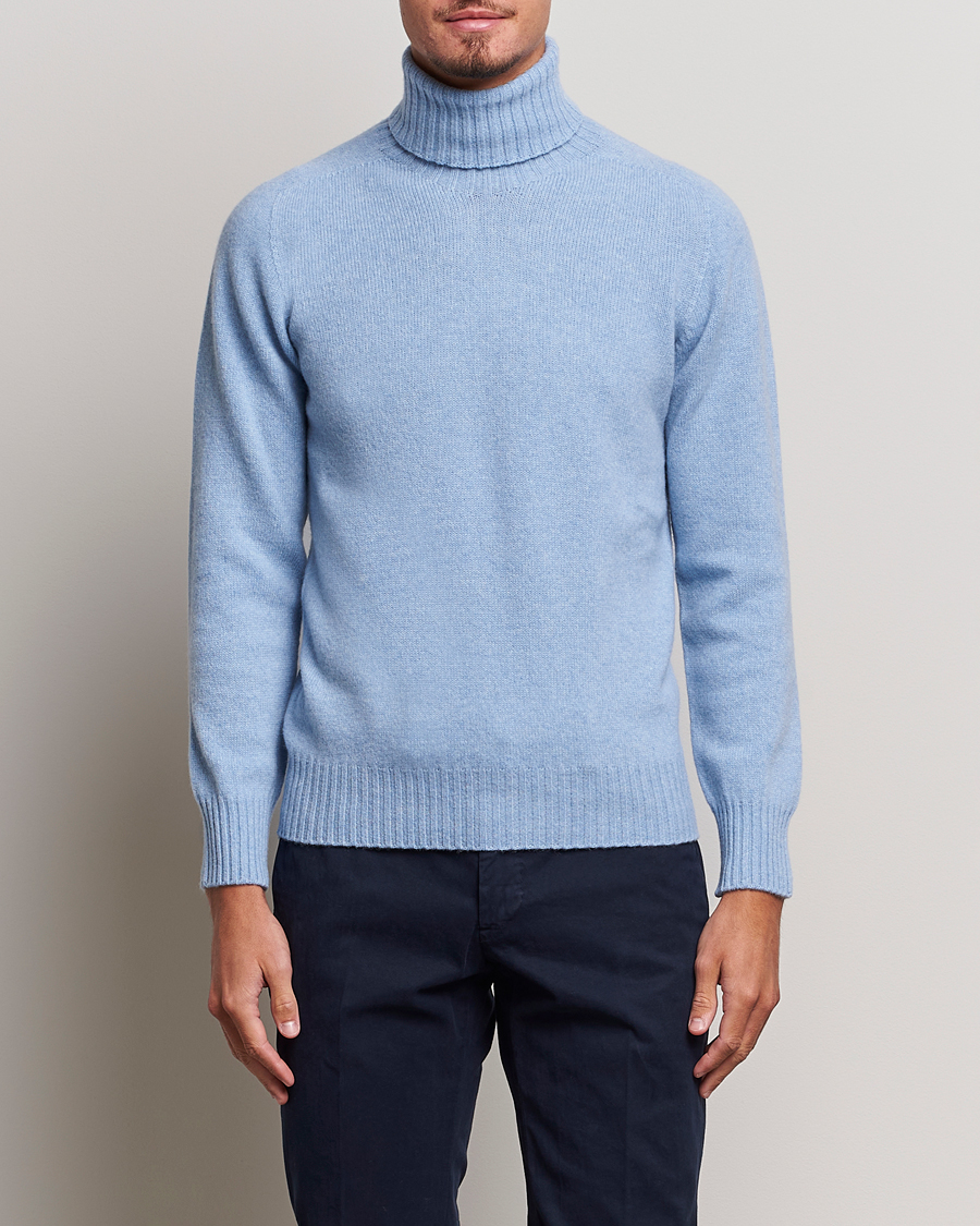 Herren | Pullover | Altea | Wool/Cashmere Crew Neck Rollneck Light Blue