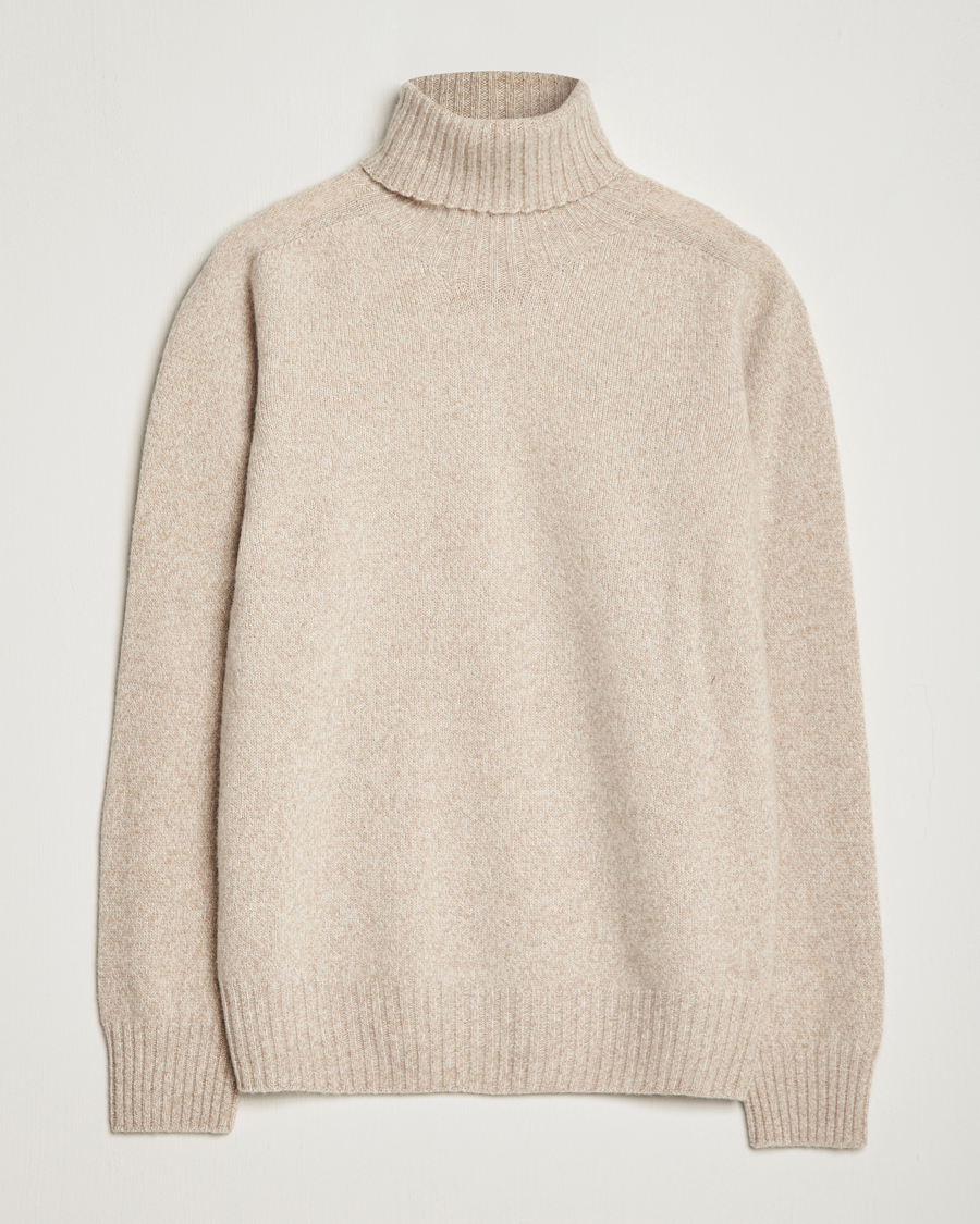 Herren | Pullover | Altea | Wool/Cashmere Crew Neck Rollneck Beige Melange