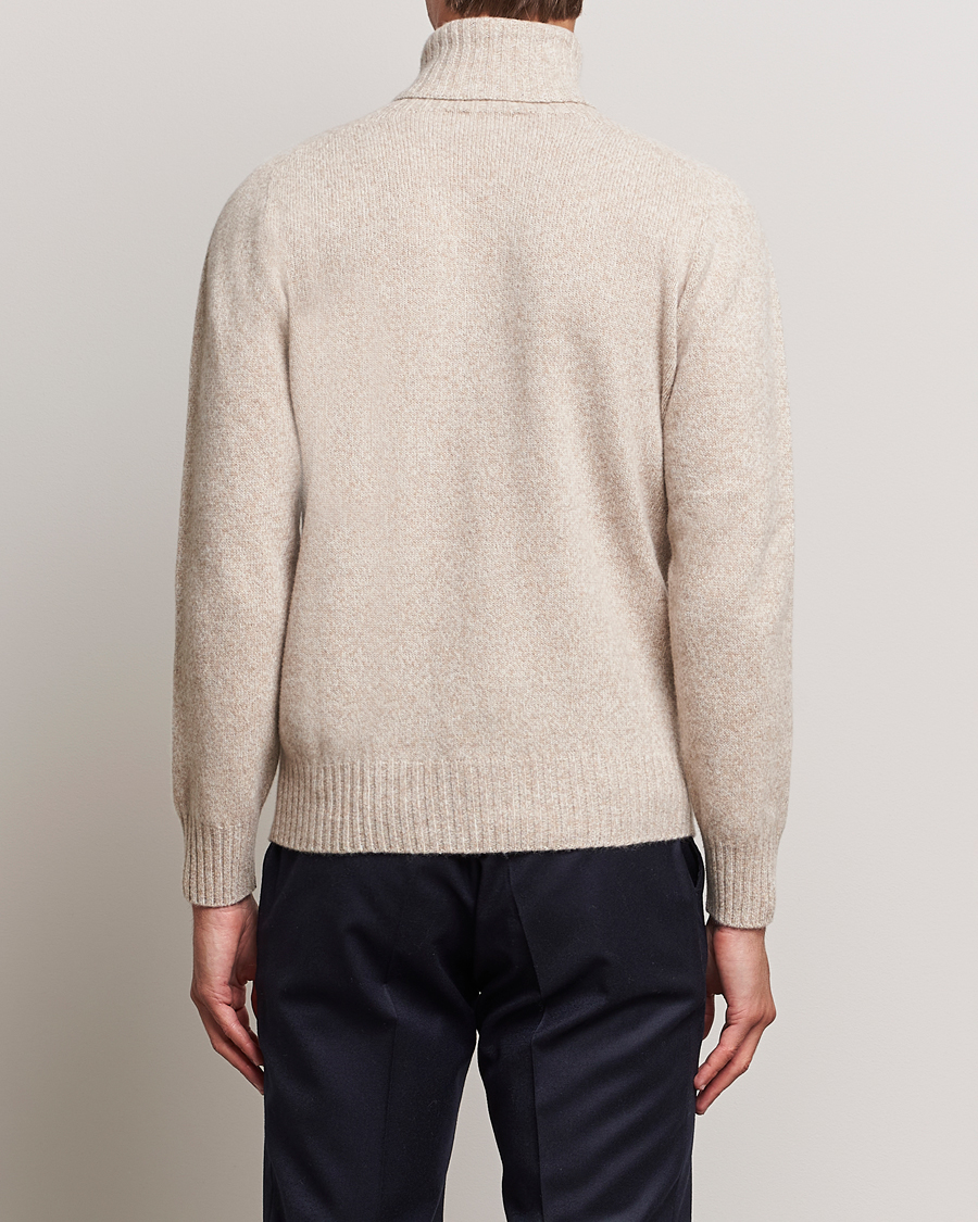 Herren | Pullover | Altea | Wool/Cashmere Crew Neck Rollneck Beige Melange