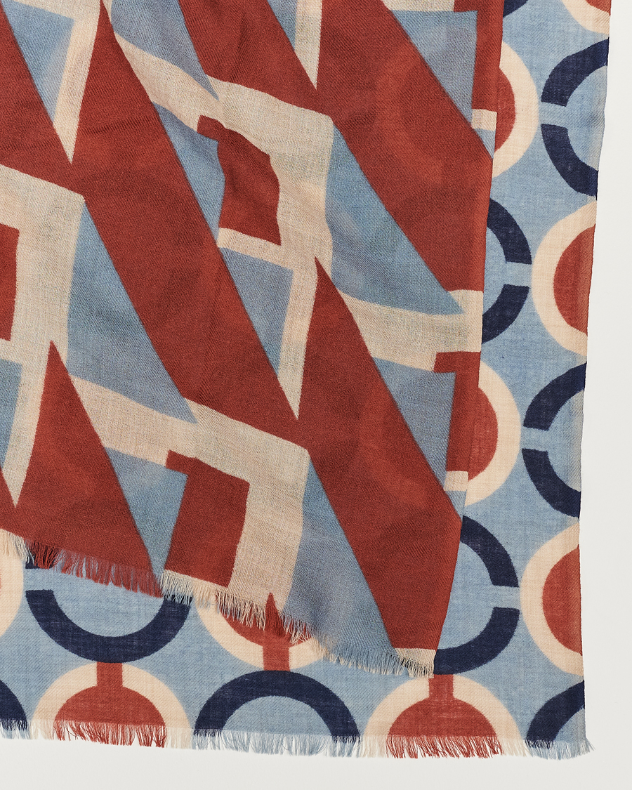 Herren | Altea Printed Wool Scarf Brick | Altea | Printed Wool Scarf Brick