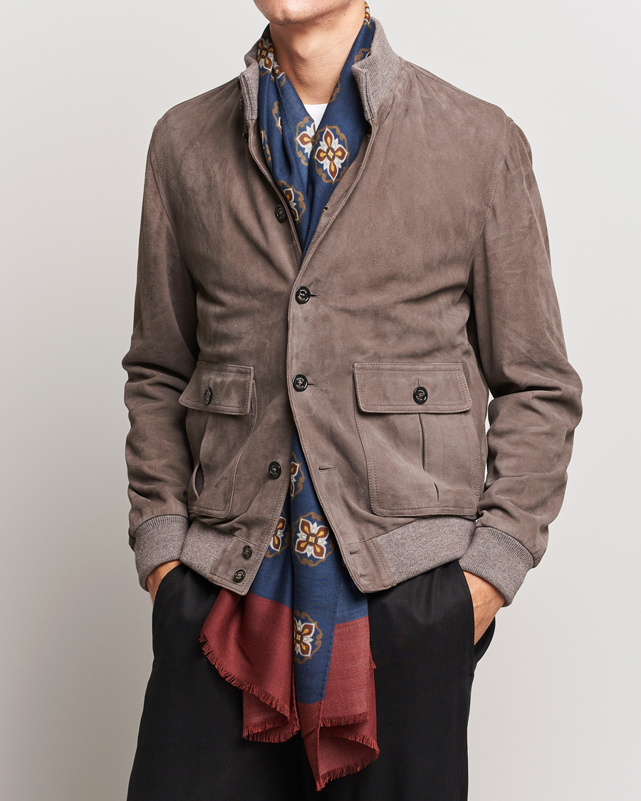 Herren | Altea Printed Medallion Wool Scarf Navy | Altea | Printed Medallion Wool Scarf Navy