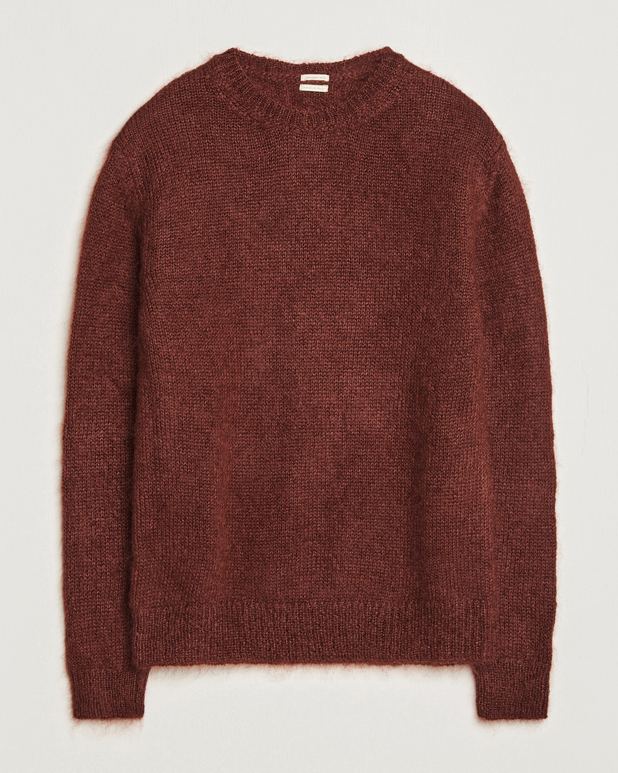 Herren | Pullover | Massimo Alba | Alder Mohair/Silk Crew Neck Burnt Orange
