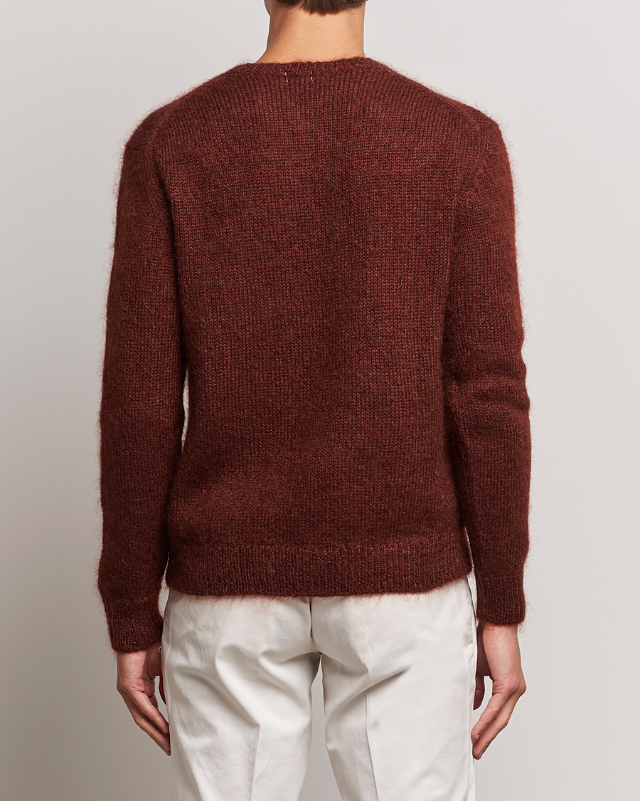 Herren | Pullover | Massimo Alba | Alder Mohair/Silk Crew Neck Burnt Orange