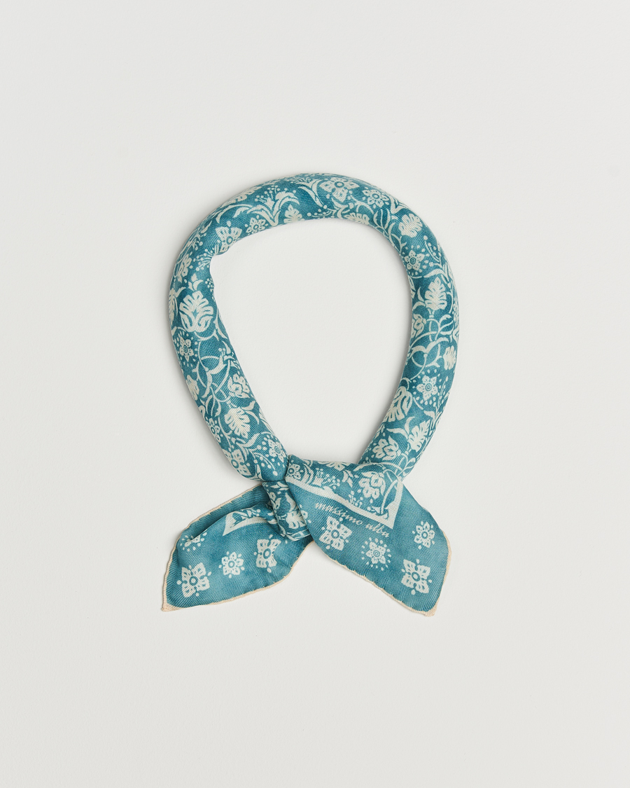 Herren | Massimo Alba Printed Cashmere Bandana Turchese | Massimo Alba | Printed Cashmere Bandana Turchese