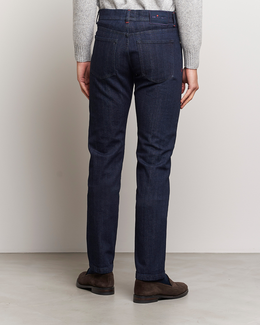 Herren | Jeans | Kiton | Slim Fit Stretch Jeans Dark Blue Wash