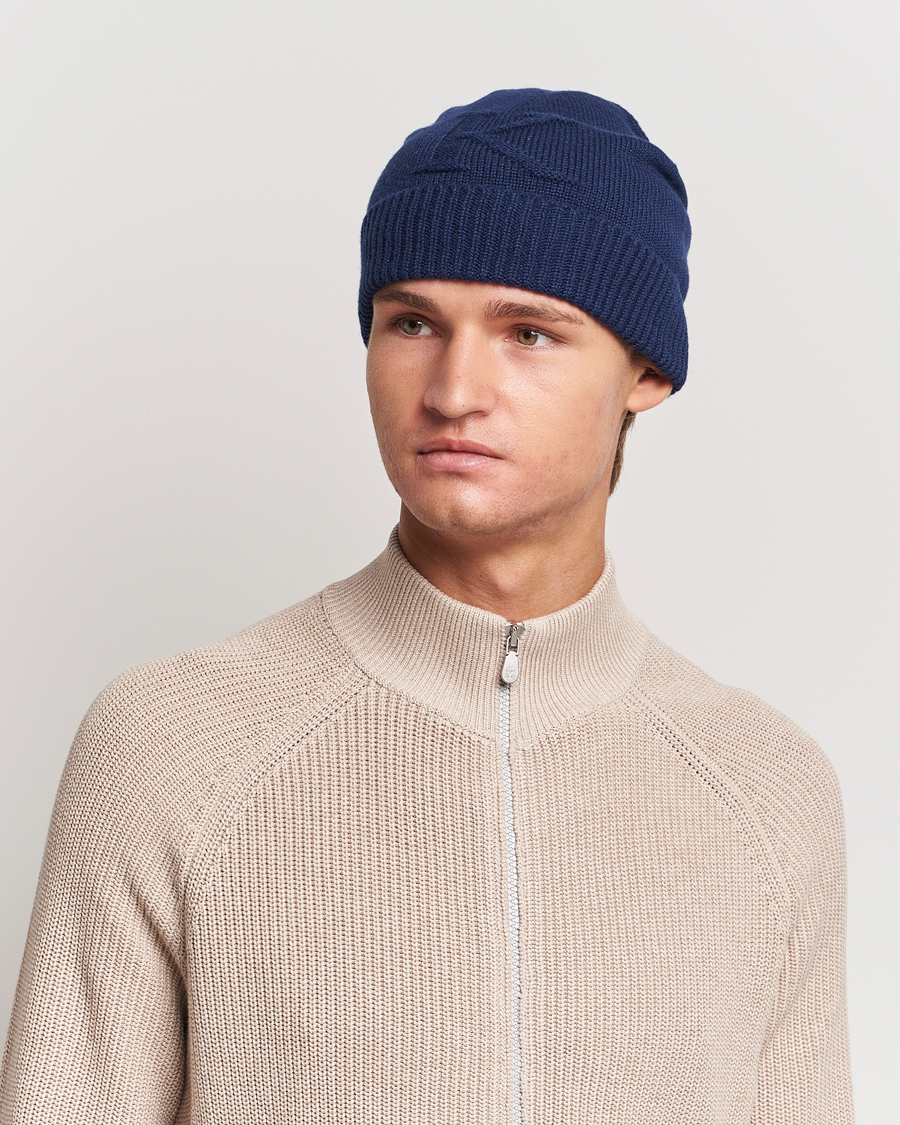 Herren | Kiton Cashmere Beanie Navy | Kiton | Cashmere Beanie Navy