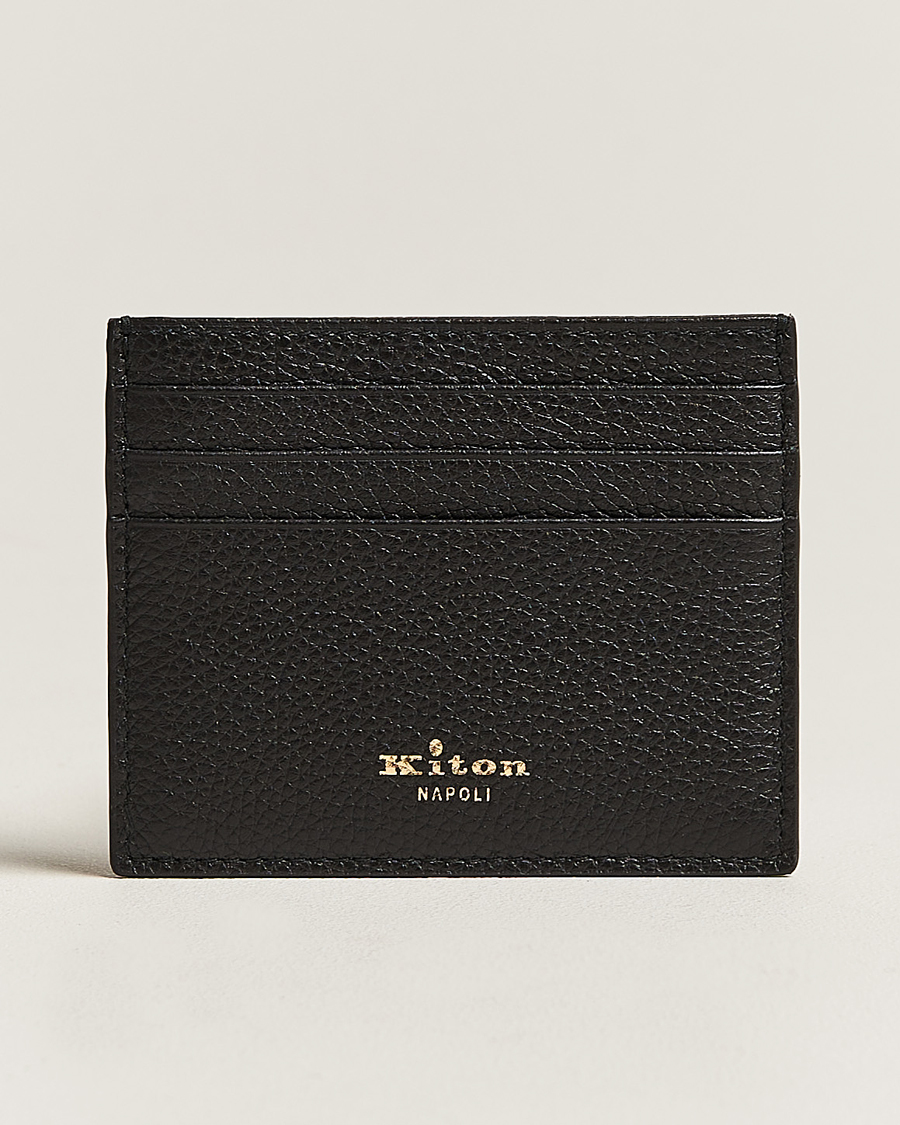 Herren | Kiton Grain Leather Cardholder Black | Kiton | Grain Leather Cardholder Black