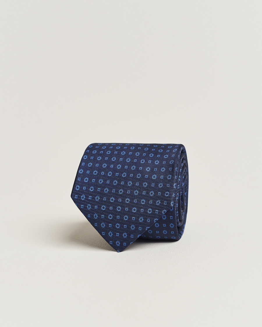 Herren | Kiton Micro Dot Silk Tie Navy | Kiton | Micro Dot Silk Tie Navy