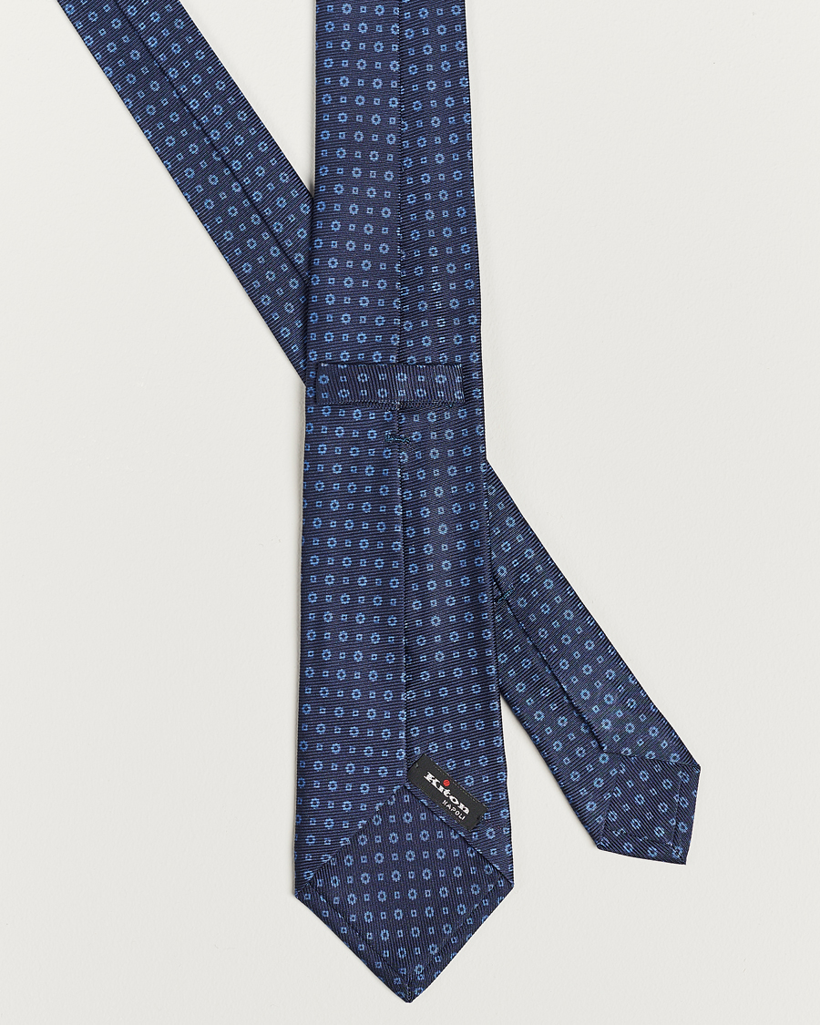 Herren | Kiton Micro Dot Silk Tie Navy | Kiton | Micro Dot Silk Tie Navy