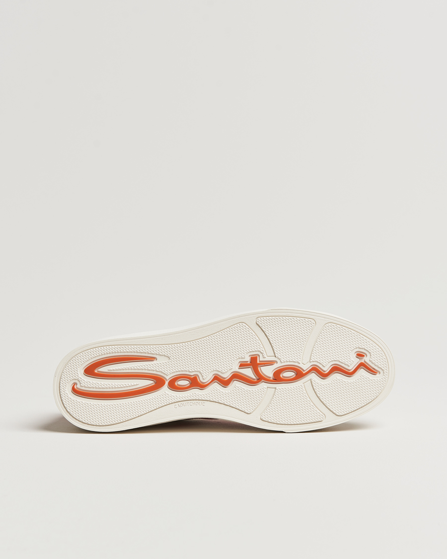 Herren | Santoni Double Buckle Sneakers White/Red | Santoni | Double Buckle Sneakers White/Red