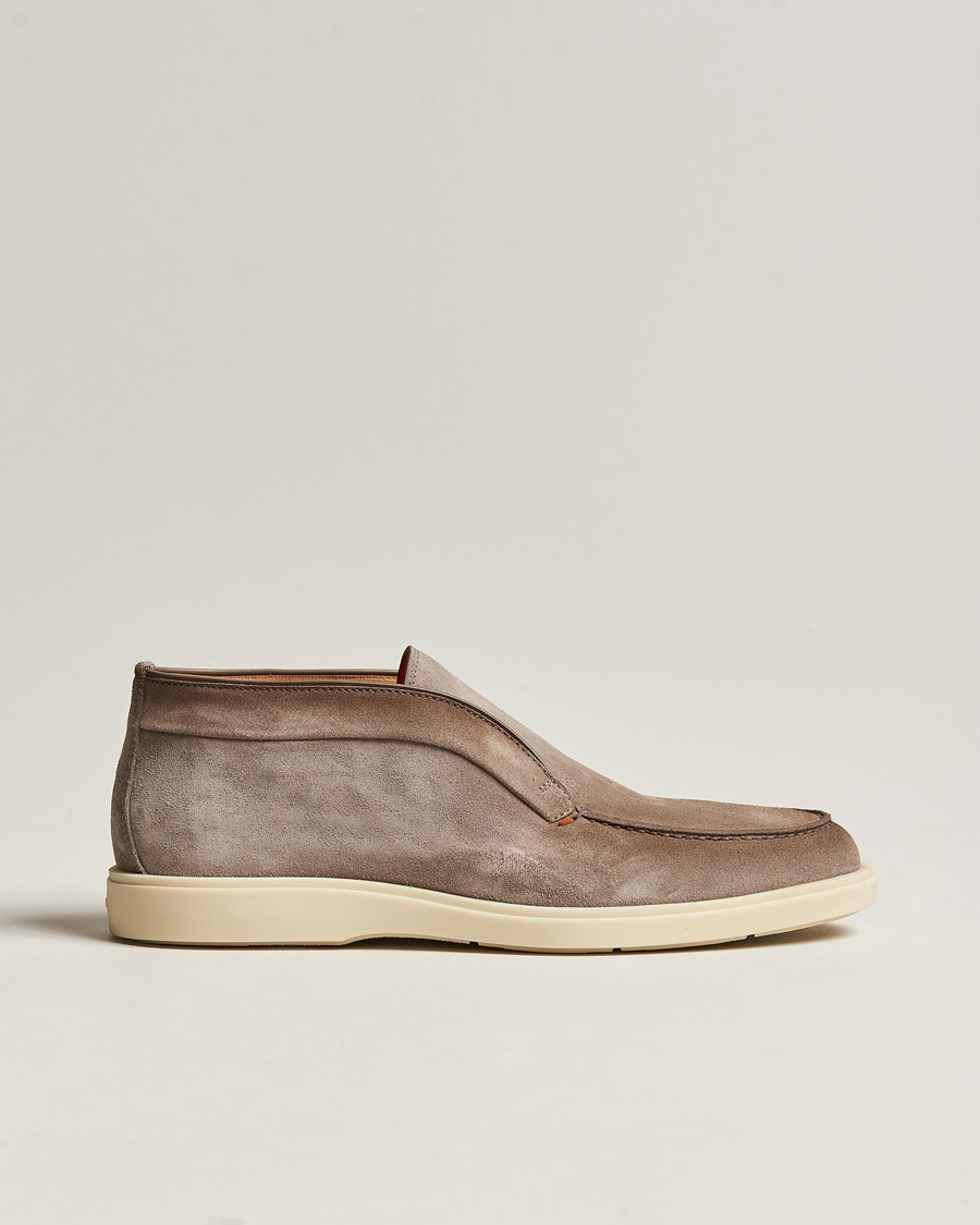 Herren | Santoni Open Chukka Boots Taupe Suede | Santoni | Open Chukka Boots Taupe Suede