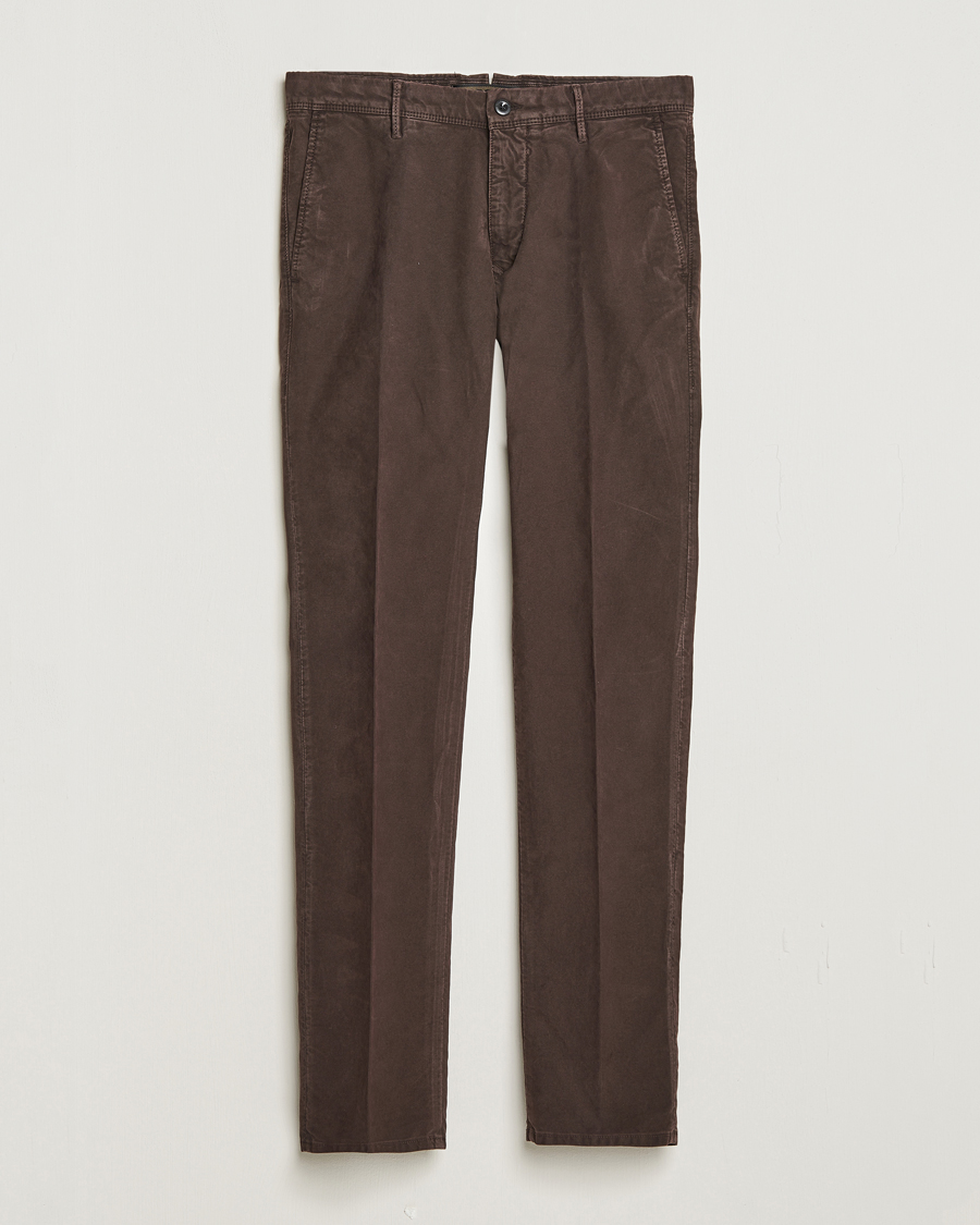 Herren | Hosen | Incotex | Slim Fit Garment Dyed Slacks Dark Brown