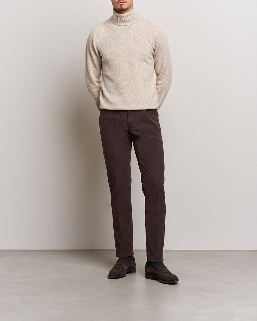 Herren | Hosen | Incotex | Slim Fit Garment Dyed Slacks Dark Brown