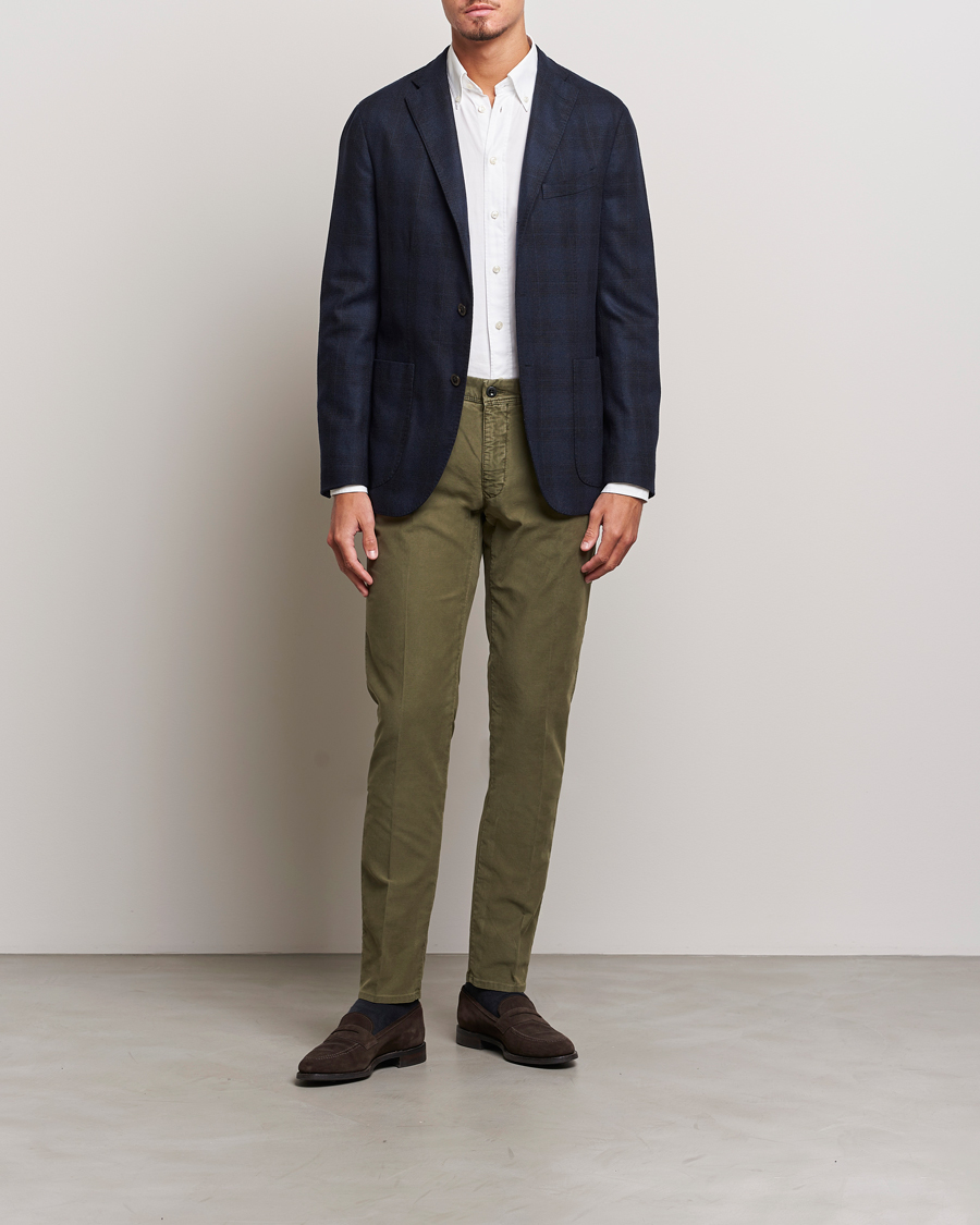 Herren | Hosen | Incotex | Slim Fit Garment Dyed Slacks Military