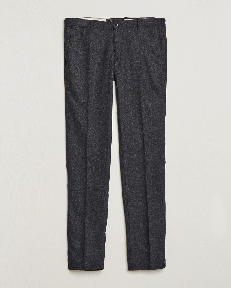Herren | Hosen | Incotex | Slim Fit Washed Flannel Stretch Slacks Dark Grey