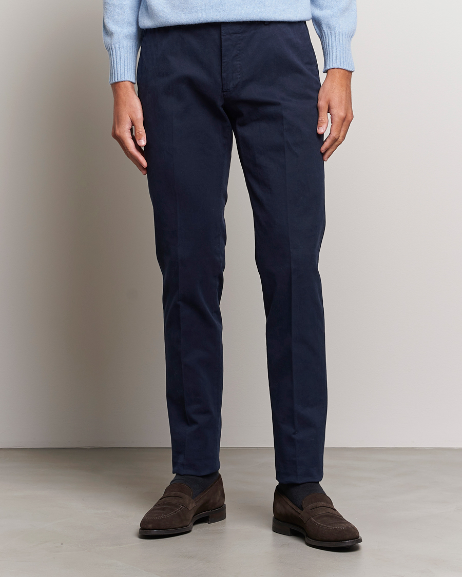 Herren | Hosen | Incotex | Slim Fit Cotton Stretch Chinos Navy