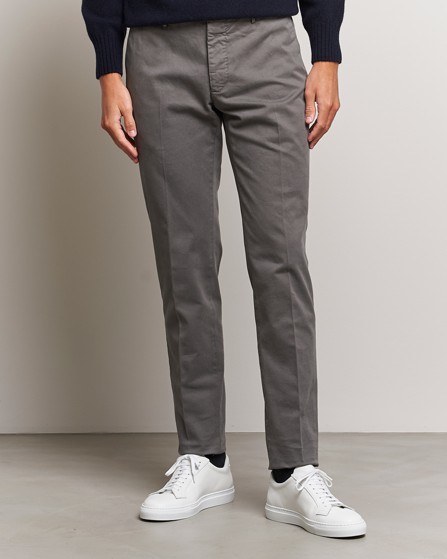 Herren | Hosen | Incotex | Slim Fit Cotton Stretch Chinos Light Grey