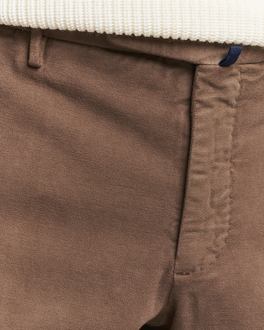 Herren | Hosen | Incotex | Slim Fit Luxury Moleskine Trousers Taupe