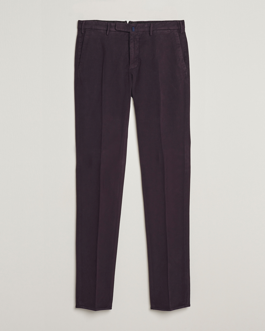 Herren | Hosen | Incotex | Slim Fit Luxury Moleskine Trousers Burgundy