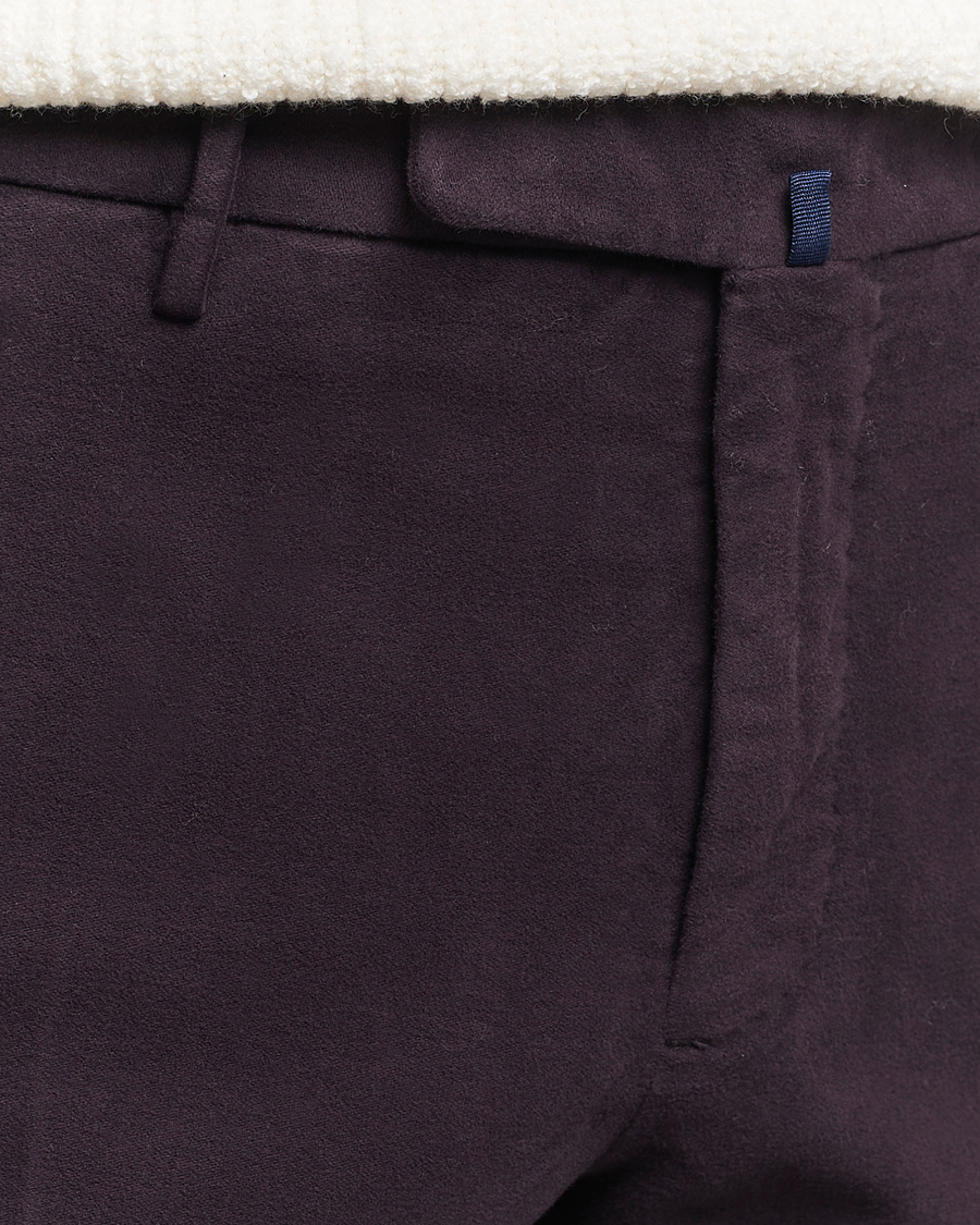 Herren | Hosen | Incotex | Slim Fit Luxury Moleskine Trousers Burgundy