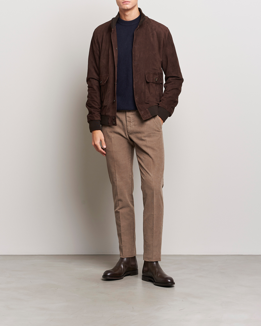 Herren | Hosen | Incotex | Slim Fit Soft Corduroy Trousers Taupe