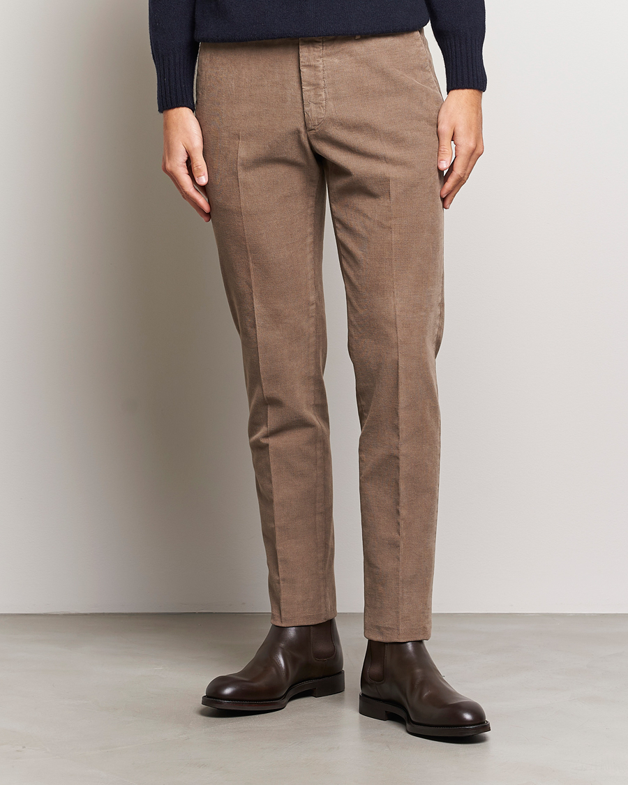Herren | Hosen | Incotex | Slim Fit Soft Corduroy Trousers Taupe