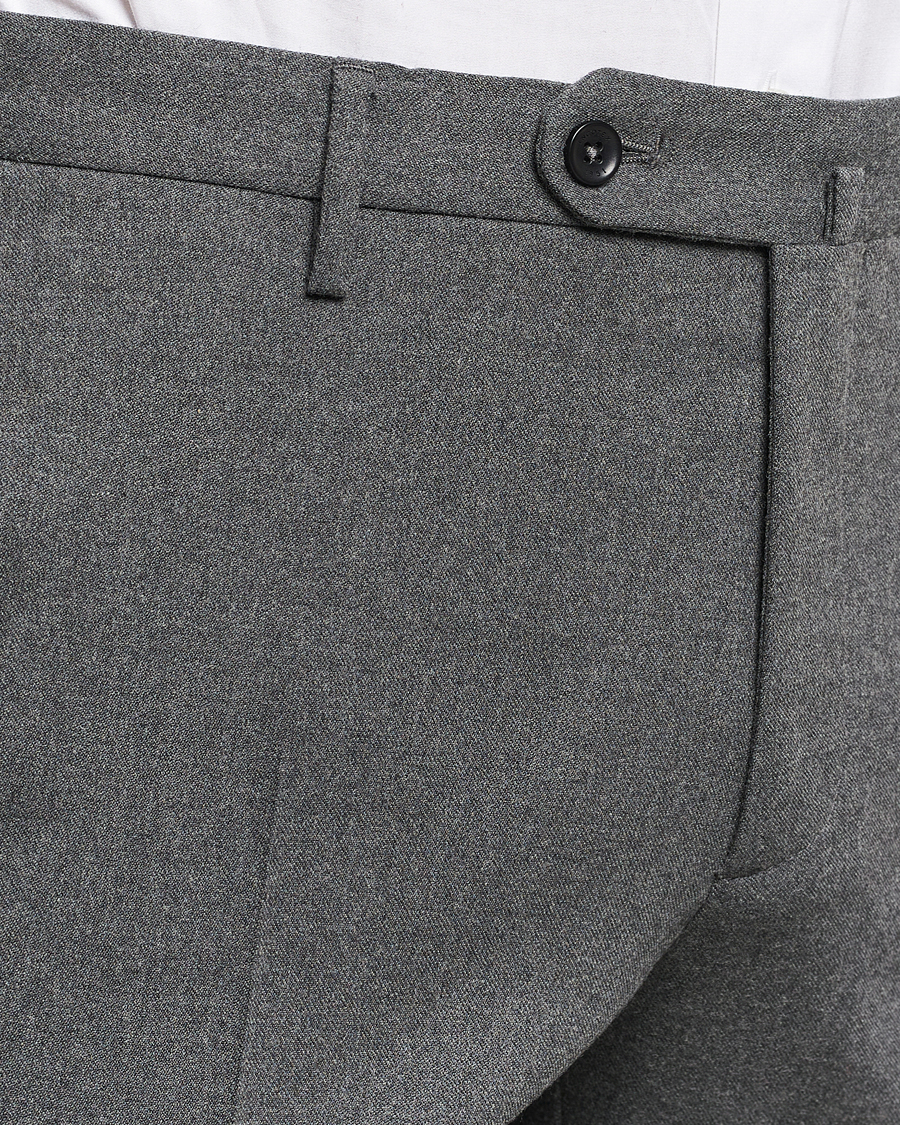 Herren | Hosen | Incotex | Slim Fit Washable Flannel Trousers Grey Melange