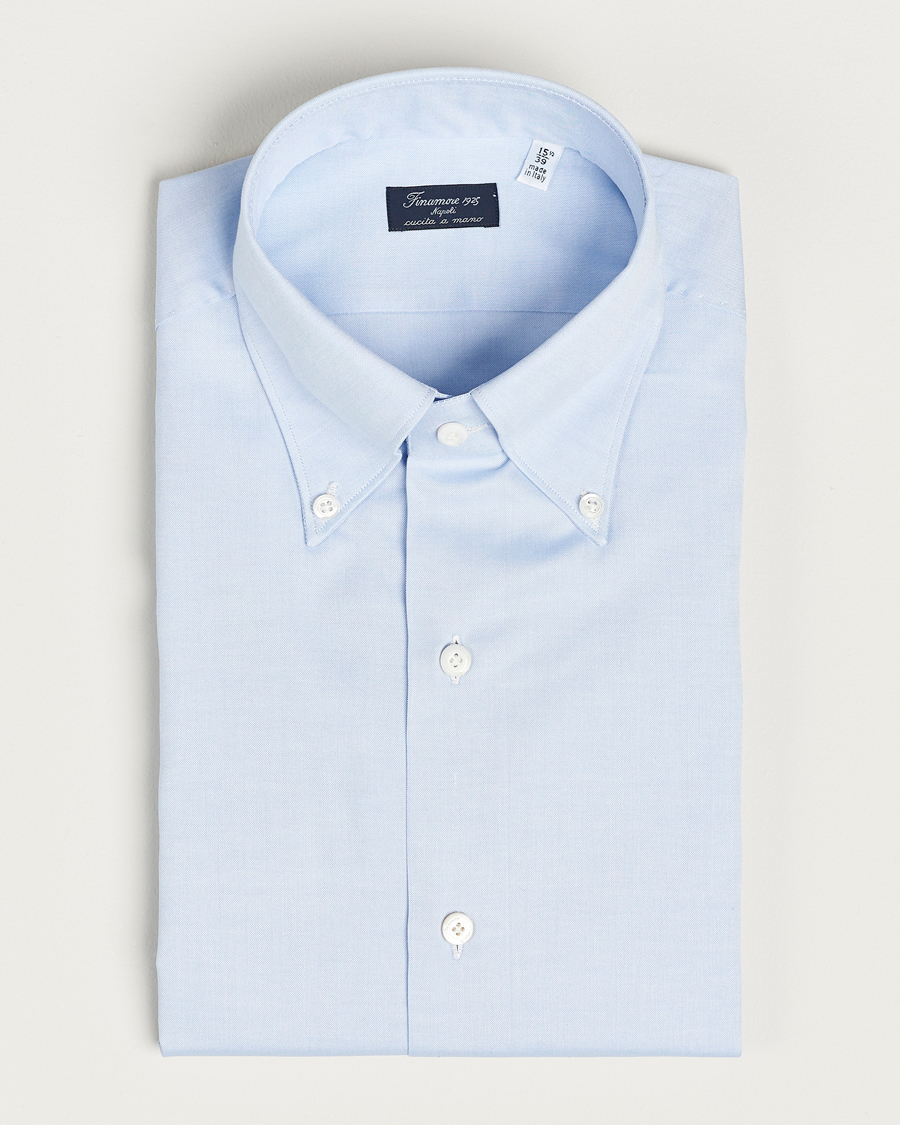 Herren | Hemden | Finamore Napoli | Milano Slim Oxford Button Down Shirt Light Blue