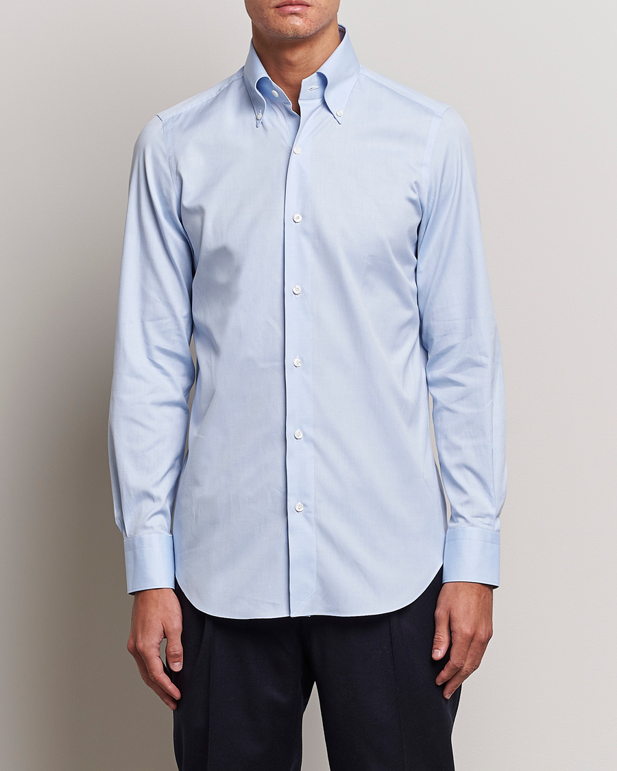 Herren | Hemden | Finamore Napoli | Milano Slim Oxford Button Down Shirt Light Blue