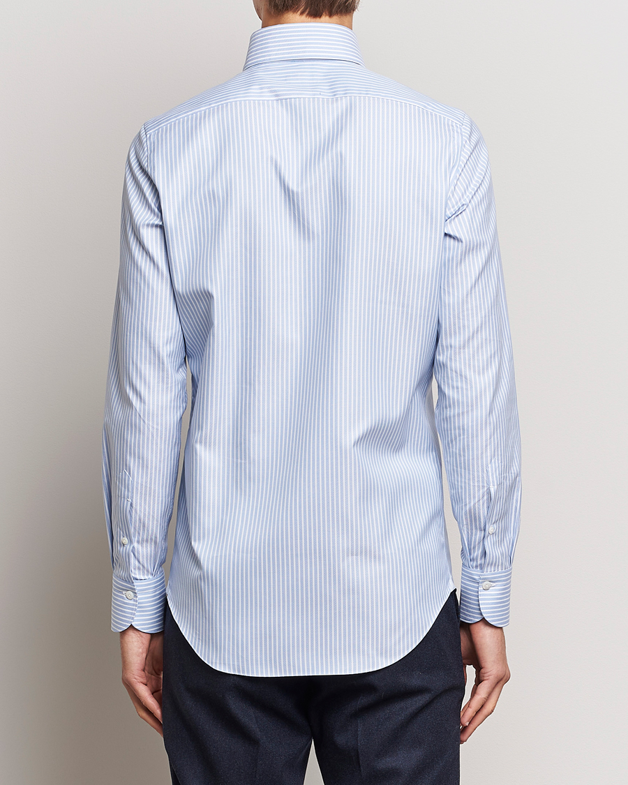 Herren | Hemden | Finamore Napoli | Milano Slim Oxford Button Down Shirt Blue Stripe
