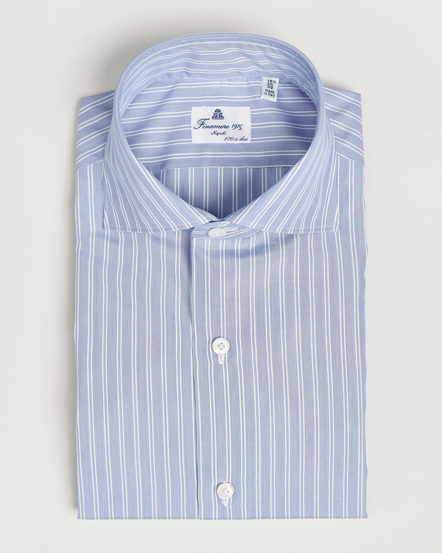 Herren | Hemden | Finamore Napoli | Milano Slim Giza 170 Dress Shirt Light Blue