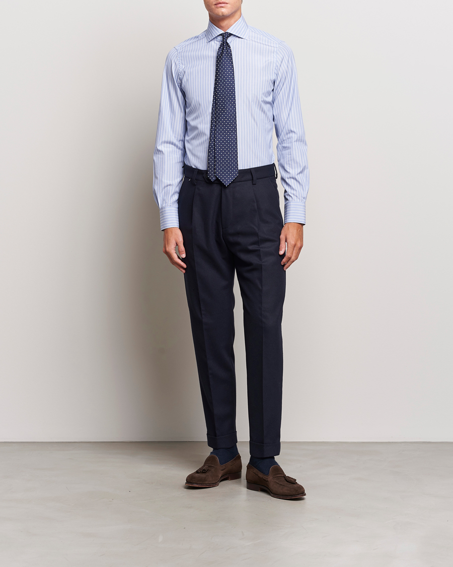 Herren | Hemden | Finamore Napoli | Milano Slim Giza 170 Dress Shirt Light Blue