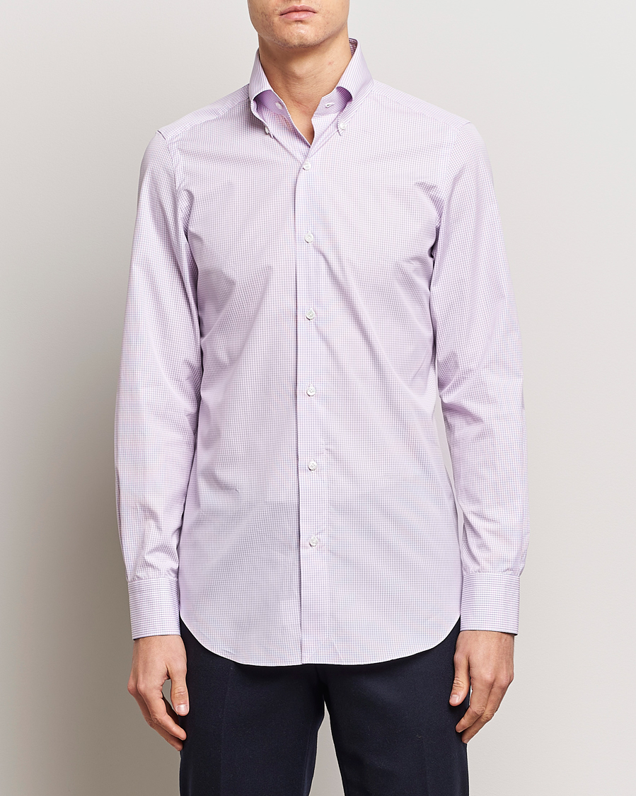 Herren | Hemden | Finamore Napoli | Milano Slim Giza 170 Button Down Shirt Pink