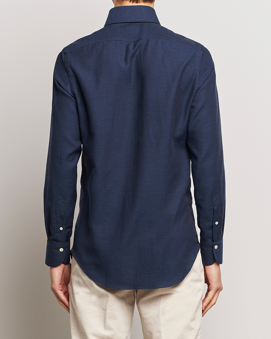 Herren | Hemden | Finamore Napoli | Milano Slim Cashmere BD Shirt Navy