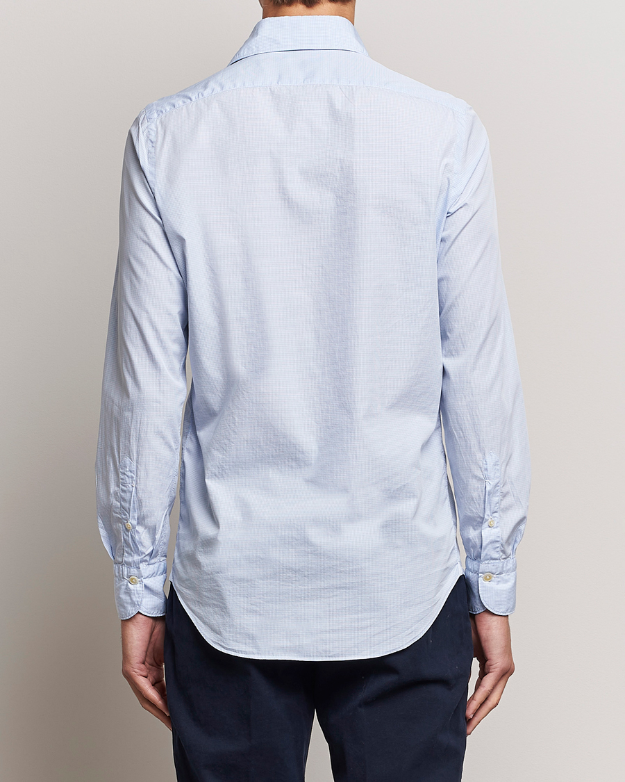 Herren | Hemden | Finamore Napoli | Milano Slim Washed Dress Shirt Blue Check