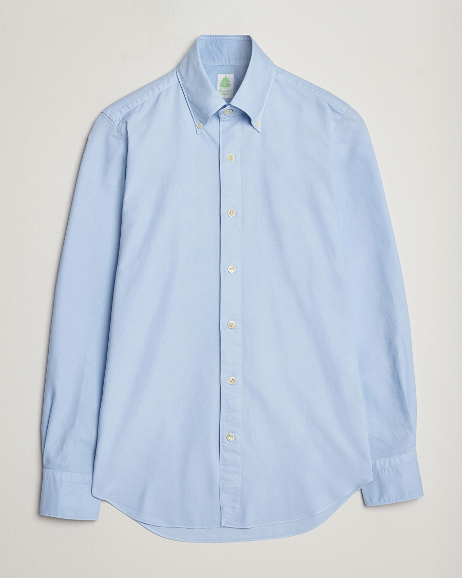 Herren | Hemden | Finamore Napoli | Tokyo Slim Oxford Button Down Shirt Light Blue