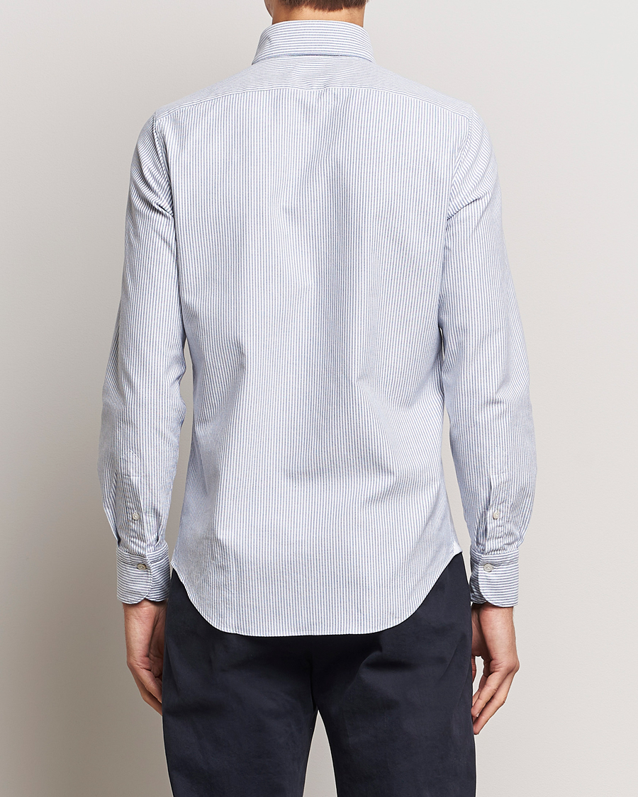 Herren | Hemden | Finamore Napoli | Tokyo Slim Oxford Button Down Shirt Blue Stripe