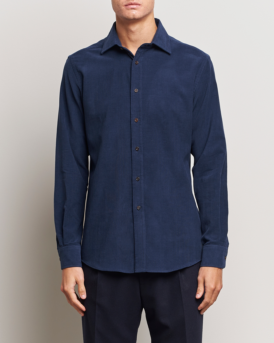 Herren | Hemden | Ralph Lauren Purple Label | Cotton/Cashmere Corduroy Shirt Navy