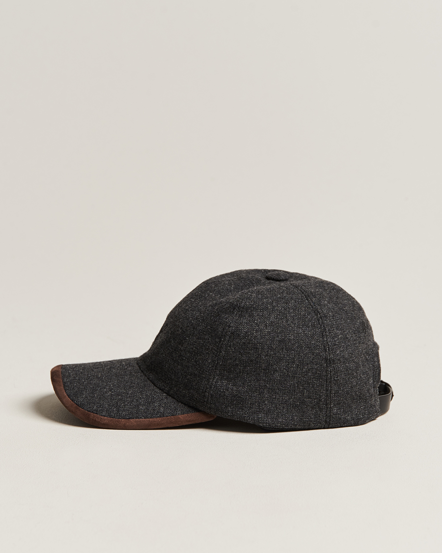 Herren | Ralph Lauren Purple Label Herringbone Wool Baseball Cap Charcoal | Ralph Lauren Purple Label | Herringbone Wool Baseball Cap Charcoal