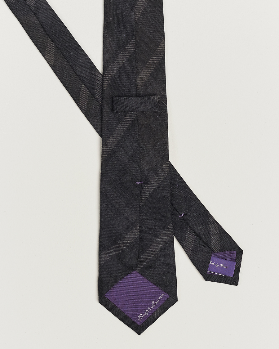 Herren | Ralph Lauren Purple Label Tonal Plaid Tie Dark Grey | Ralph Lauren Purple Label | Tonal Plaid Tie Dark Grey