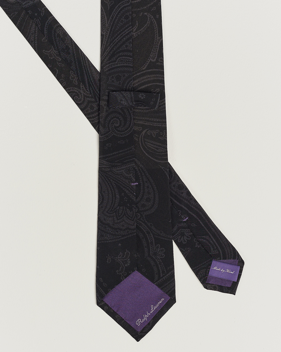 Herren | Ralph Lauren Purple Label Tonal Paisley Tie Charcoal | Ralph Lauren Purple Label | Tonal Paisley Tie Charcoal