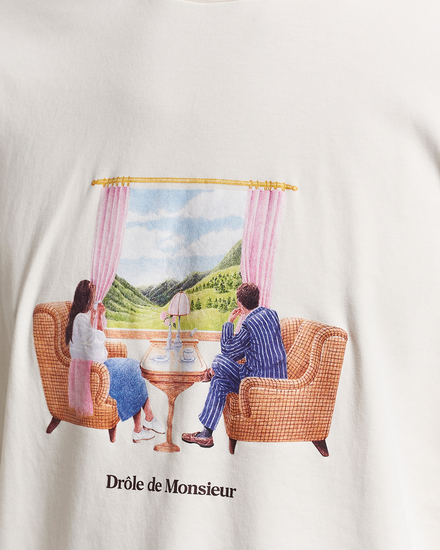 Herren | T-Shirts | Drôle de Monsieur | Voyage T-Shirt Cream