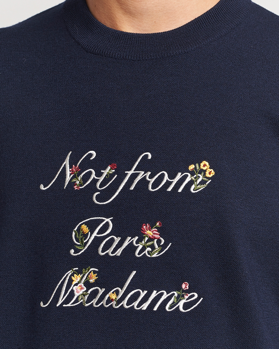 Herren | Pullover | Drôle de Monsieur | Flower Slogan Sweater Navy