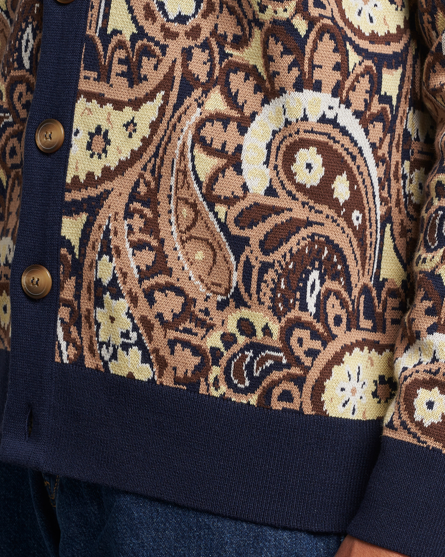 Herren | Pullover | Drôle de Monsieur | Le Cardigan Paisley Navy