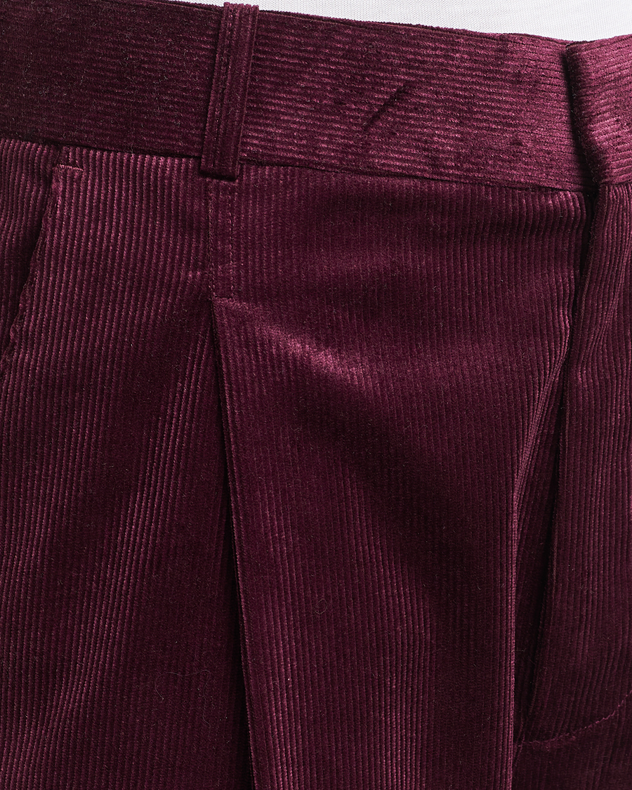 Herren | Hosen | Drôle de Monsieur | Pleated Corduroy Trousers Wine