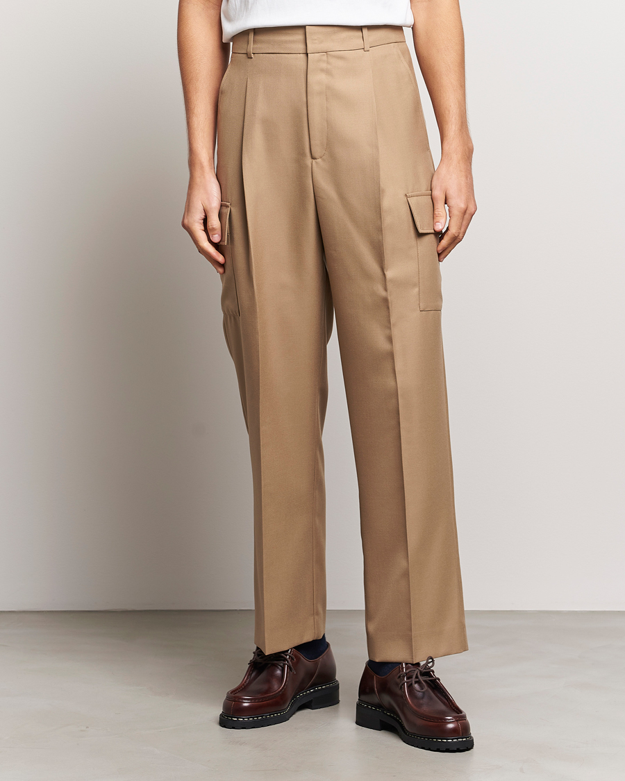 Herren | Hosen | Drôle de Monsieur | Flannel Cargo Pants Beige